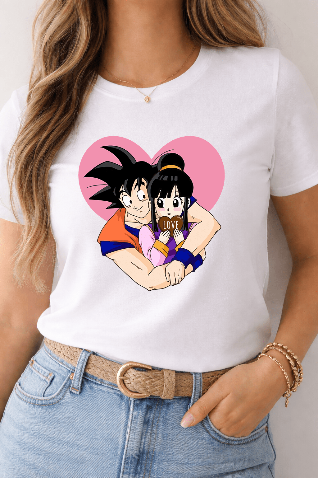 Anime Love Couple Tee – Cute Romantic Cartoon Heart Design T-Shirt | Game Day Football Apparel | LNS Laser Engraver Designer LLC