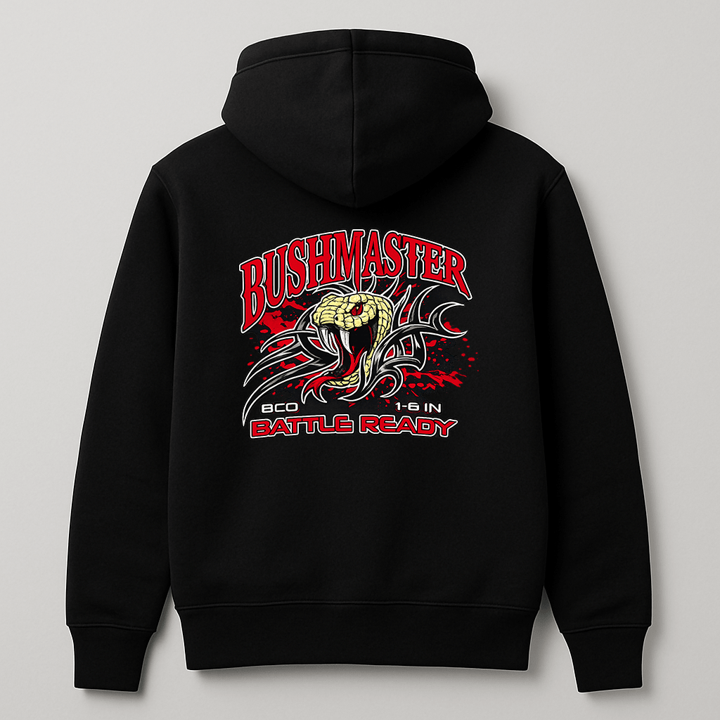 Bushmaster “Battle Ready” Hoodie – B Co 1 - 6 IN | Game Day Football Apparel | LNS Laser Engraver Designer LLC