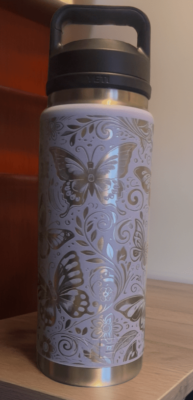 Butterfly 2 Personalized YETI Rambler | Game Day Football Apparel | LNS Laser Engraver Designer LLC