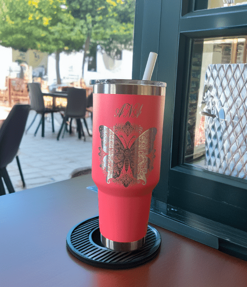 Butterfly Personalized YETI Rambler | Game Day Football Apparel | LNS Laser Engraver Designer LLC