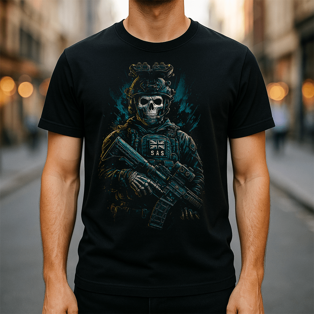 Elite Ghost Operator Tee | Game Day Football Apparel | LNS Laser Engraver Designer LLC