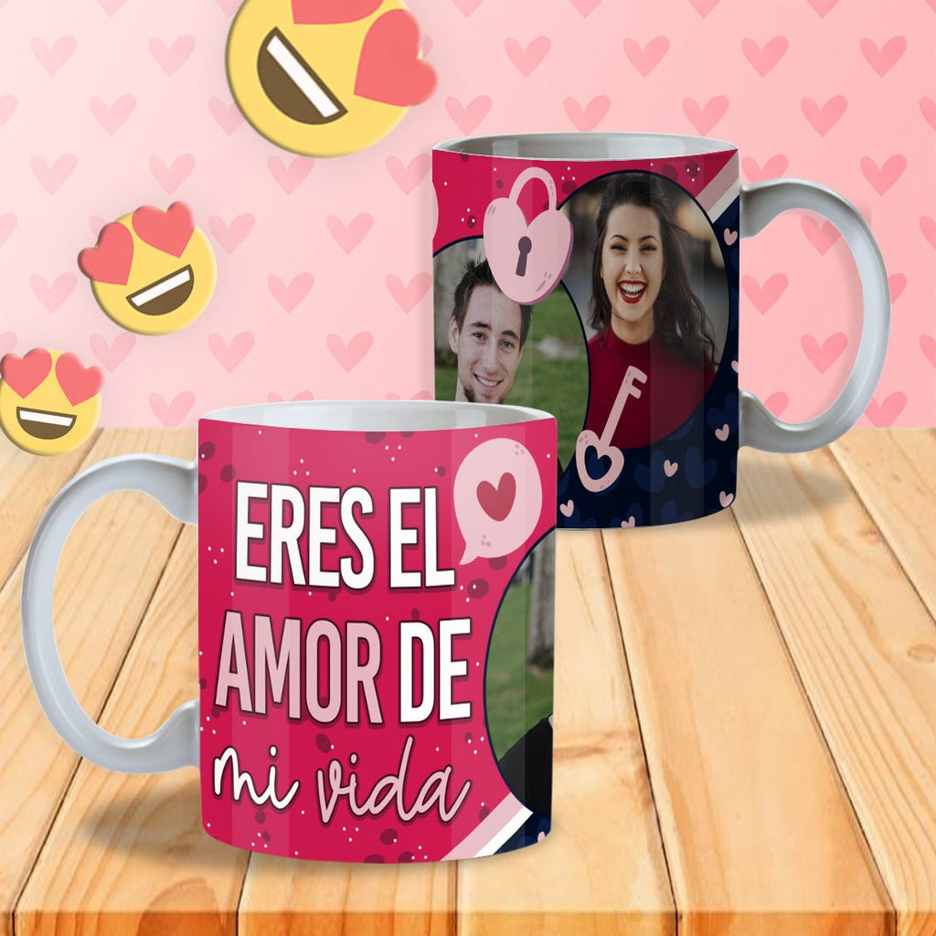 “Eres el Amor de Mi Vida” Personalized Photo Mug (English or Spanish) | Game Day Football Apparel | LNS Laser Engraver Designer LLC