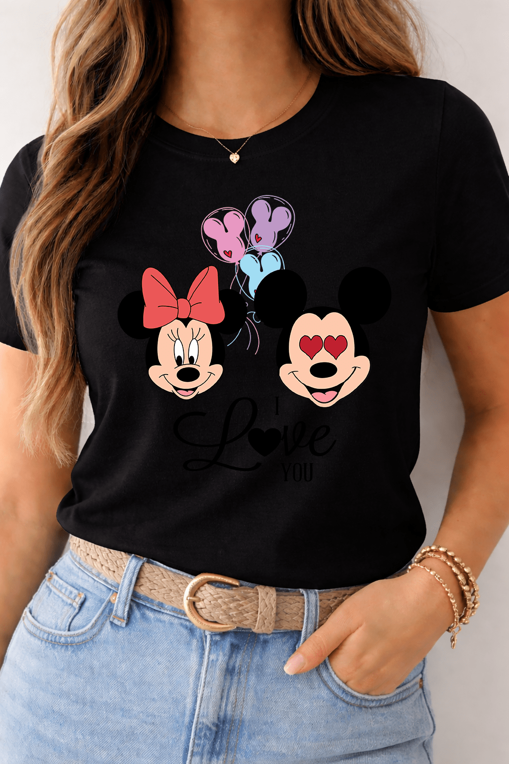 I Love You Cartoon Couple Tee – Cute Romantic Heart Balloon T-Shirt | Game Day Football Apparel | LNS Laser Engraver Designer LLC