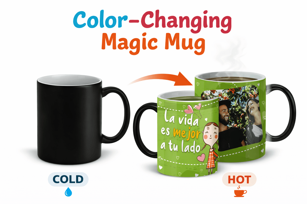 “La Vida es Mejor a Tu Lado” Personalized Photo Mug (English or Spanish) | Game Day Football Apparel | LNS Laser Engraver Designer LLC