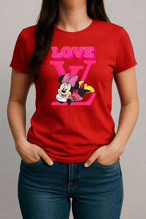 Love Letter Cartoon Tee – Cute Pink Heart - Inspired Graphic T-Shirt | Game Day Football Apparel | LNS Laser Engraver Designer LLC