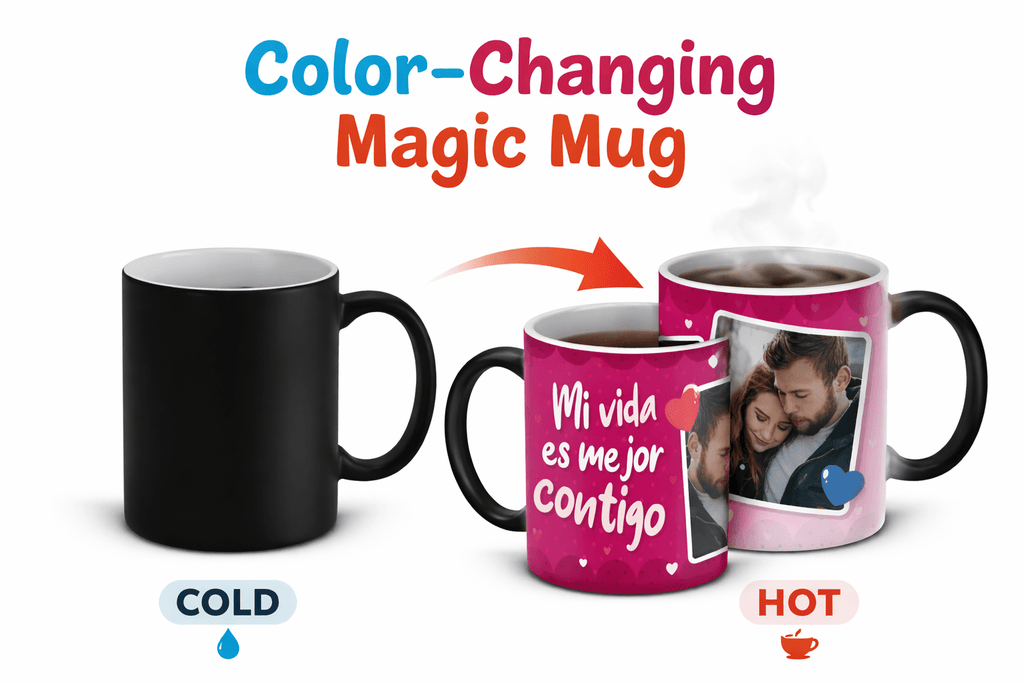 “Mi Vida es Mejor Contigo” Personalized Photo Mug (English or Spanish Text) | Game Day Football Apparel | LNS Laser Engraver Designer LLC