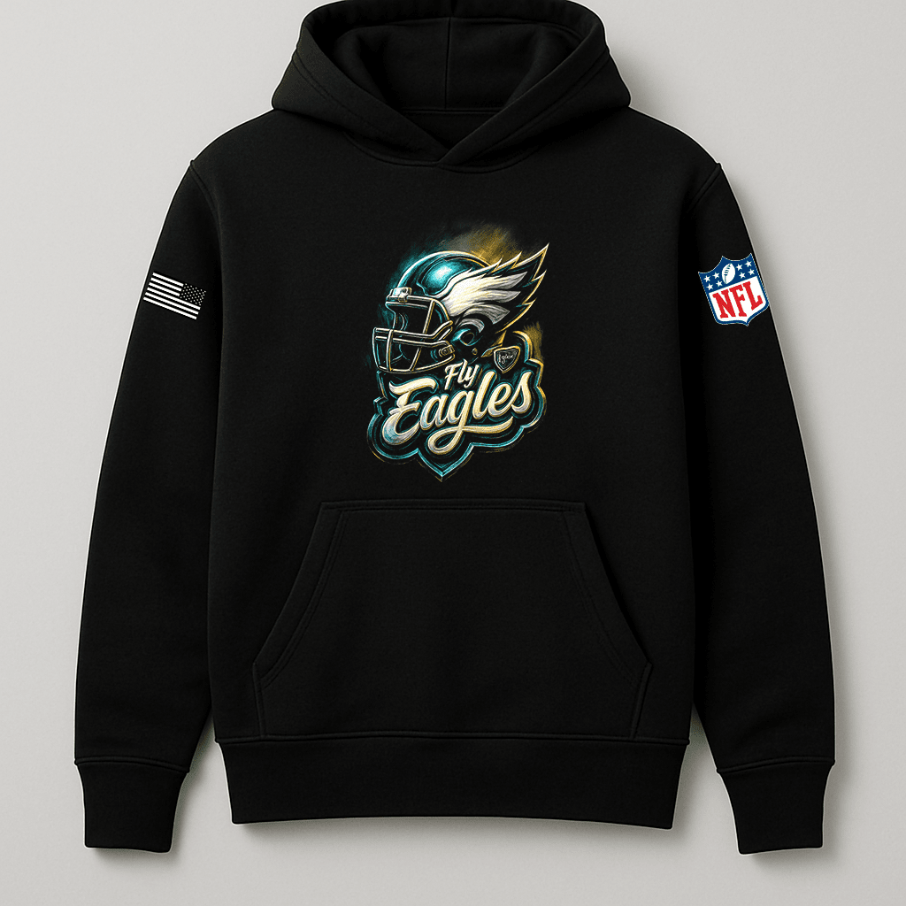 Personalized Game - Day Eagle Hoodie | Game Day Football Apparel | LNS Laser Engraver Designer LLC