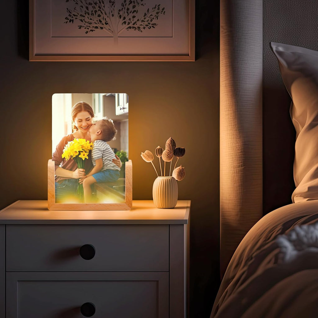 Personalized Photo LED Acrylic Lamp – Custom Light for Any Occasion 5" x 7" | Game Day Football Apparel | LNS Laser Engraver Designer LLC