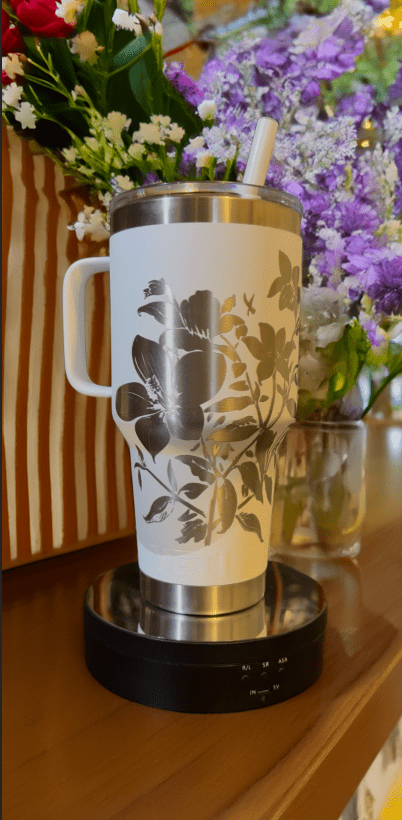 Photo and Flowers Personalized YETI Rambler | Game Day Football Apparel | LNS Laser Engraver Designer LLC