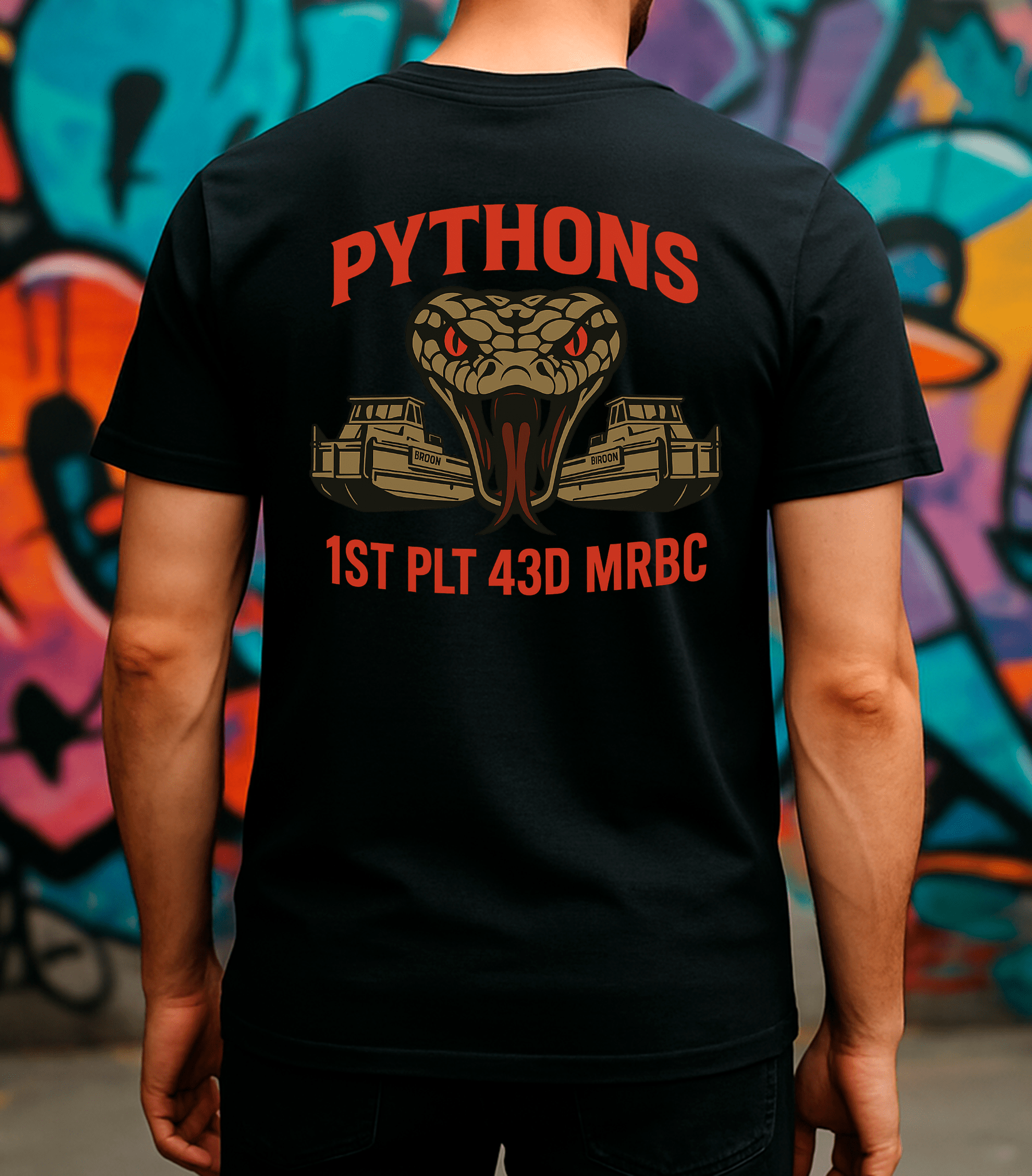 PYTHONS - 1st PLT 43D MRBC | Game Day Football Apparel | LNS Laser Engraver Designer LLC