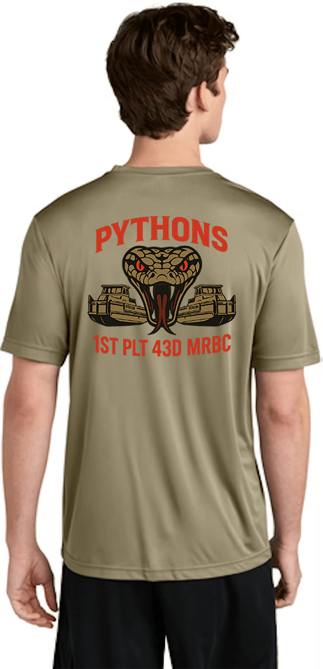 PYTHONS - 1st PLT 43D MRBC | Game Day Football Apparel | LNS Laser Engraver Designer LLC