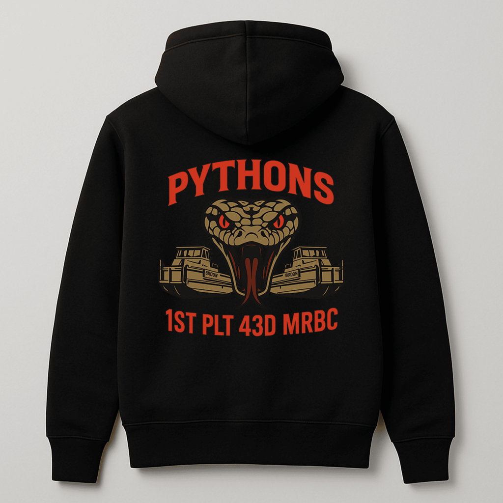 PYTHONS - 1st PLT 43D MRBC | Game Day Football Apparel | LNS Laser Engraver Designer LLC