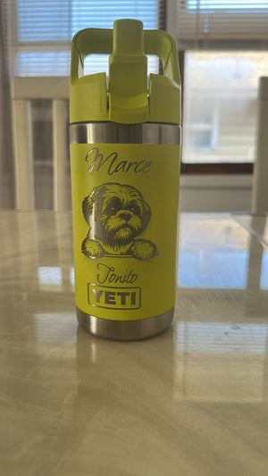 Shih Tzu Personalized YETI Rambler | Game Day Football Apparel | LNS Laser Engraver Designer LLC