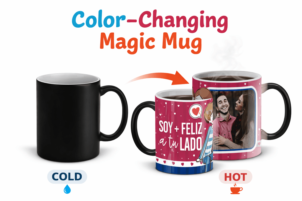 “Soy Más Feliz a Tu Lado” Personalized Photo Mug (English or Spanish) | Game Day Football Apparel | LNS Laser Engraver Designer LLC