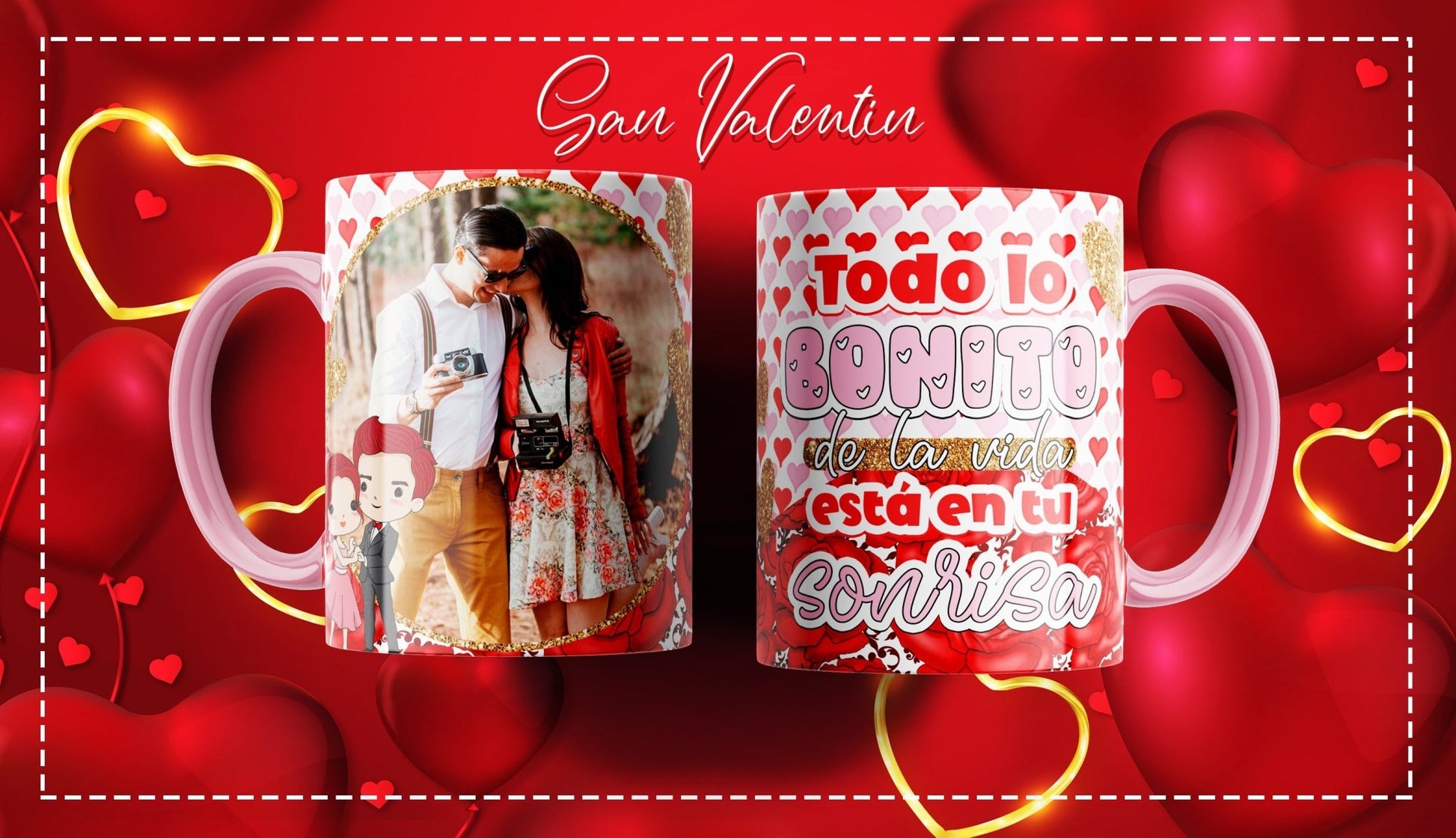 “Todo lo Bonito de la Vida Está en Tu Sonrisa” Personalized Photo Mug (English or Spanish) | Game Day Football Apparel | LNS Laser Engraver Designer LLC