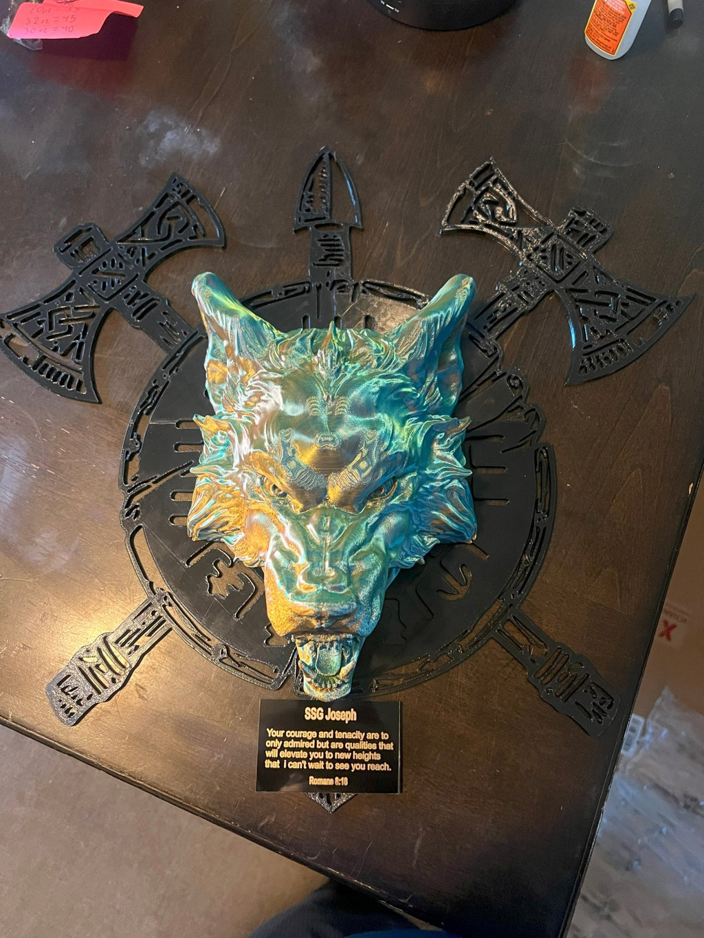 Wolf Head Wall Display | Game Day Football Apparel | LNS Laser Engraver Designer LLC