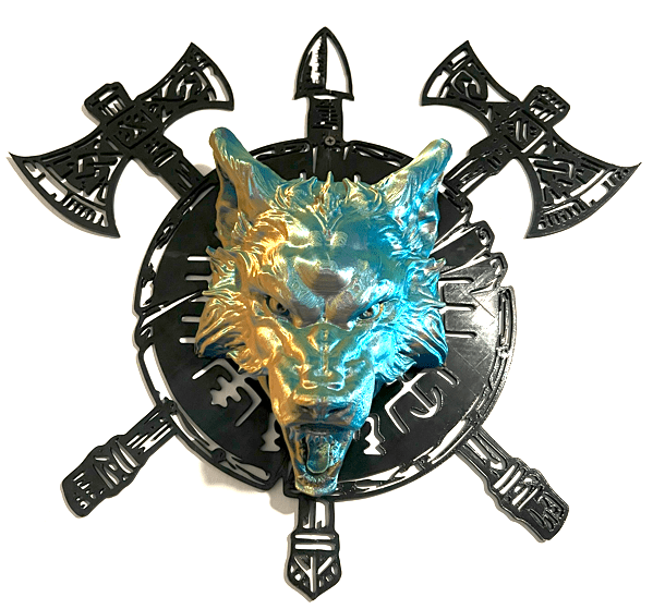 Wolf Head Wall Display | Game Day Football Apparel | LNS Laser Engraver Designer LLC