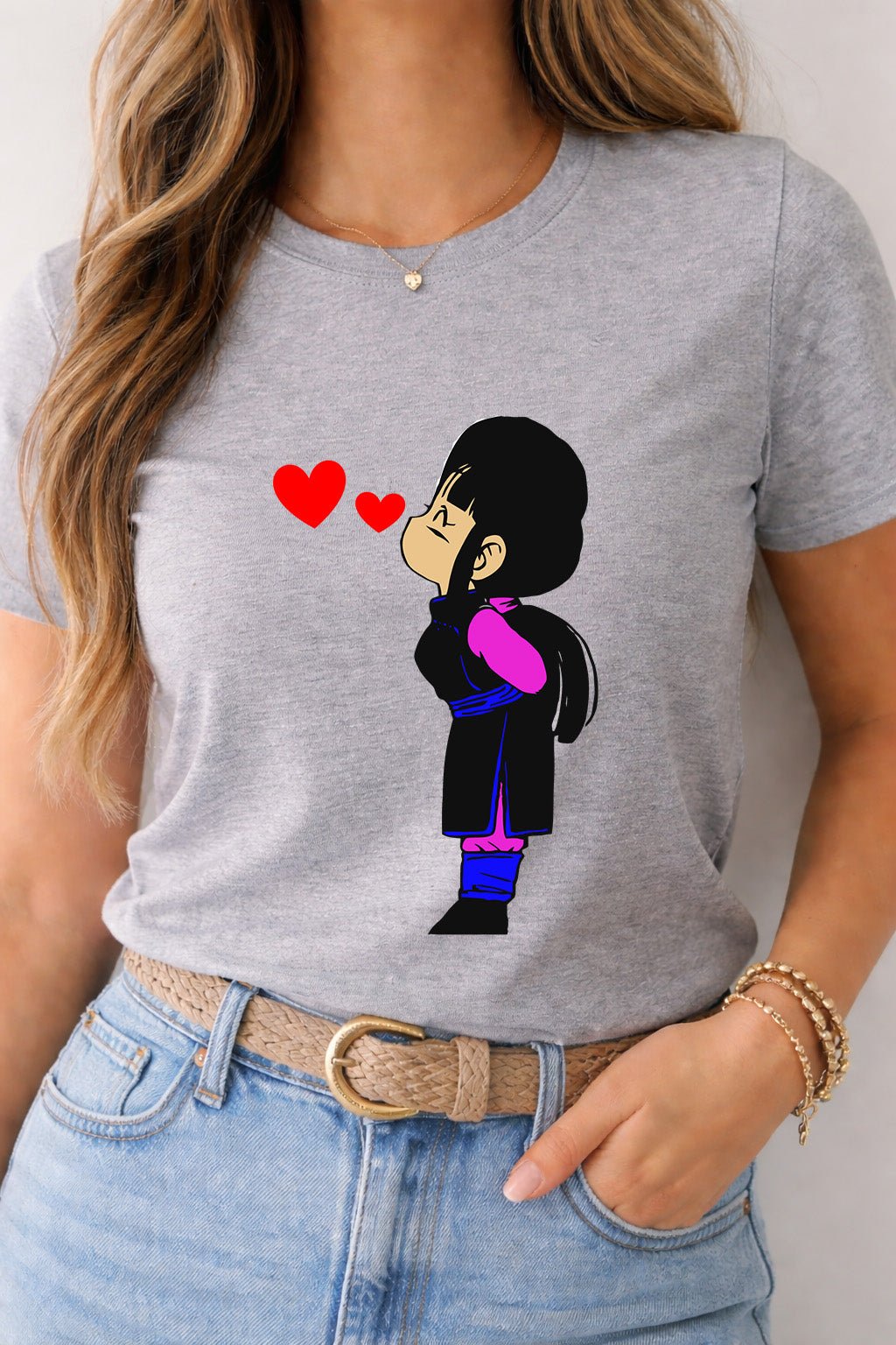 Women’s Anime Love Couple T-Shirt – Women Only | Game Day Football Apparel | LNS Laser Engraver Designer LLC