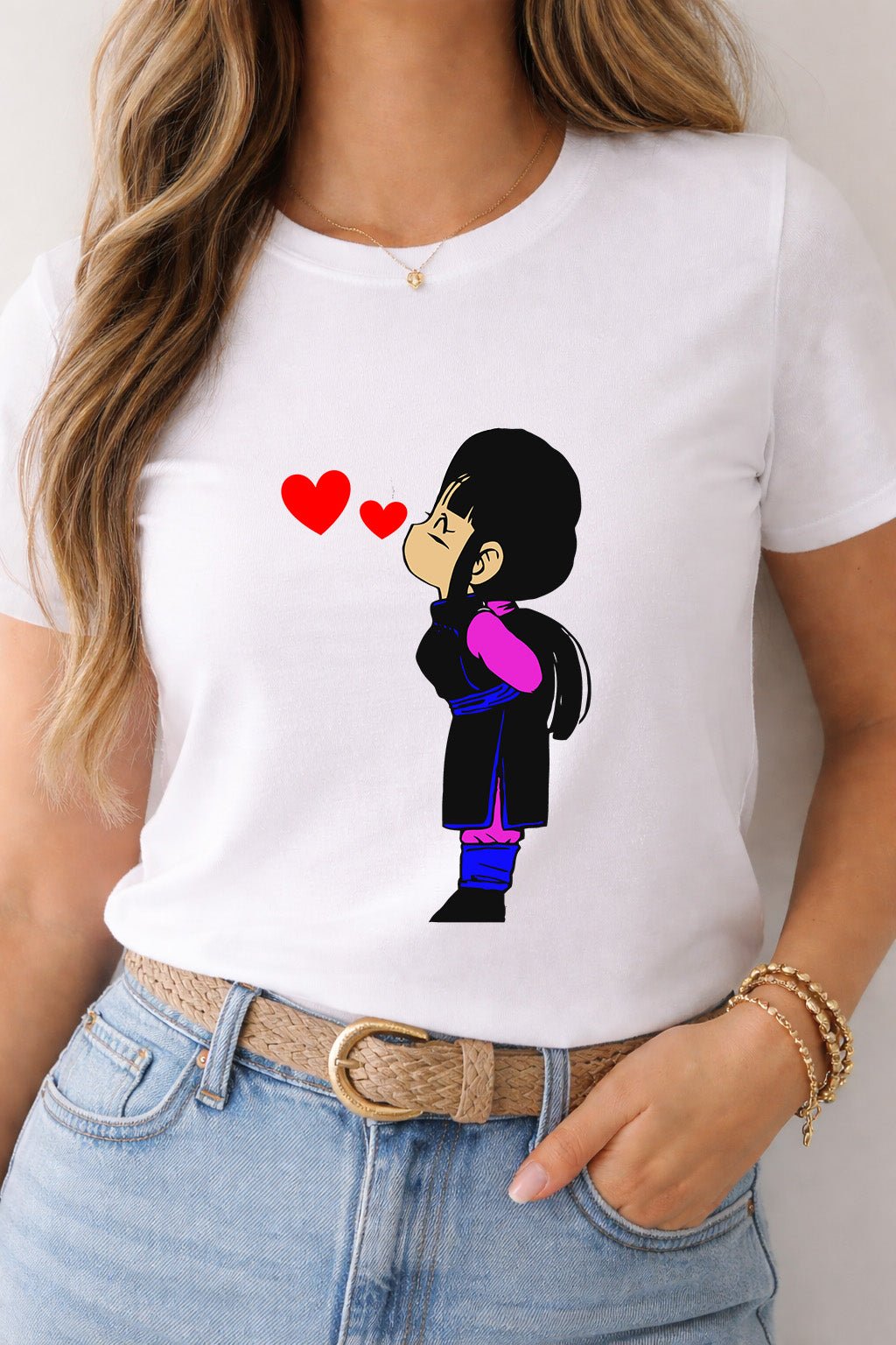 Women’s Anime Love Couple T-Shirt – Women Only | Game Day Football Apparel | LNS Laser Engraver Designer LLC