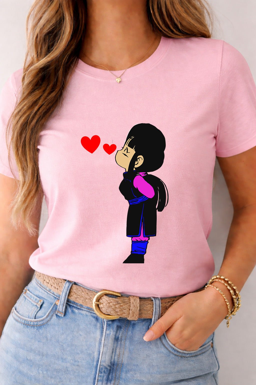 Women’s Anime Love Couple T-Shirt – Women Only | Game Day Football Apparel | LNS Laser Engraver Designer LLC
